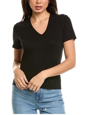 Cotton Citizen Black V-Neck Short Sleeve Tee
